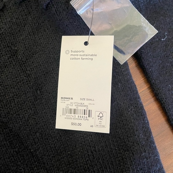 NWT Sonoma Mock Neck Sweater Size S - Picture 6 of 6